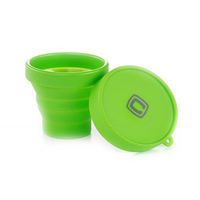 Чашка складная с крышкой зеленая 150мл СИЛА