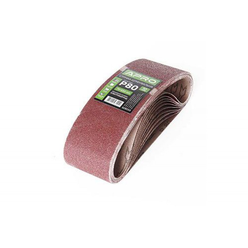 Стрічка шліфувальна нескінченна APRO P80 75×533мм (10шт)