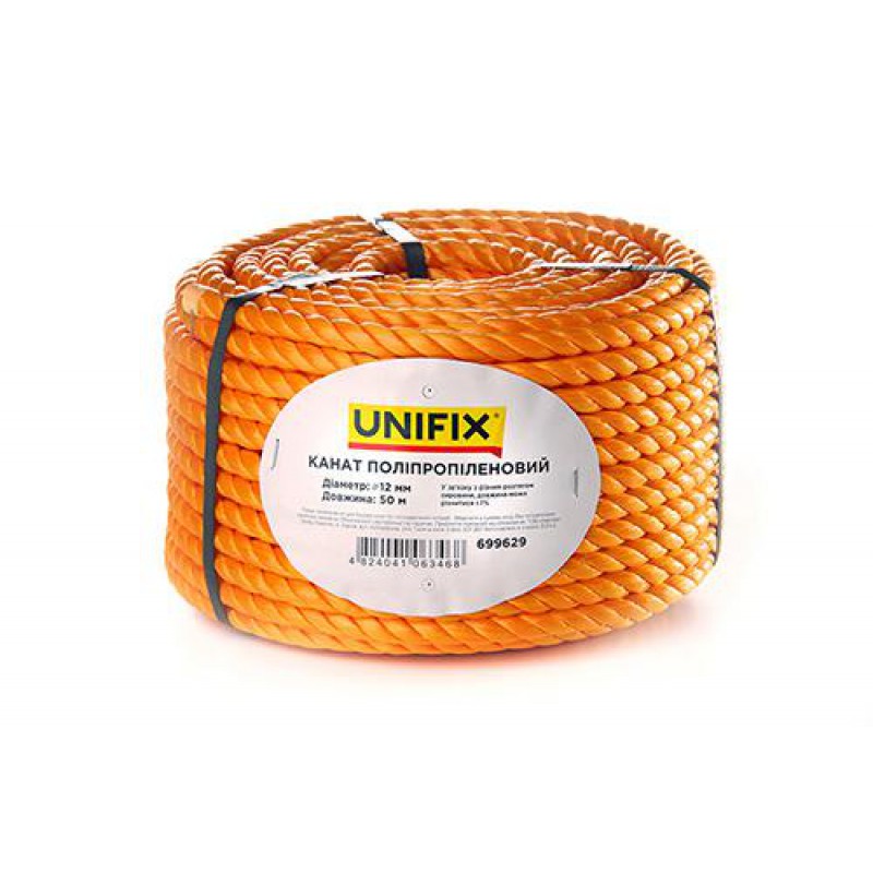 Канат полипропиленовый 12мм 50м UNIFIX