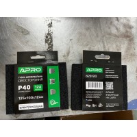 Губка шліфувальна двостороння Р40 125х100х12мм APRO