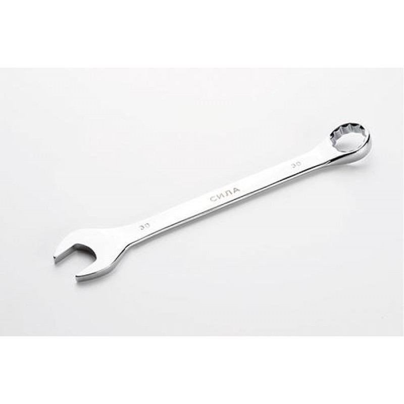 Ключ рожково-накидной полированный CrV 30мм СИЛА