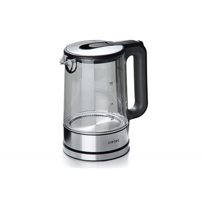 Електрочайник EK-02GG 1.7л, 1850-2200Вт, корпус скло, сірий Metec