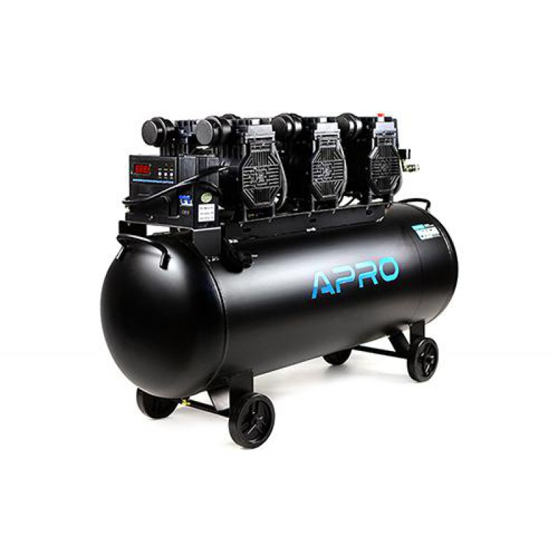 Компрессор шестицилиндровый безмасляный OFE-100 8Бар 3х1.5кВт 712л/мин 100л (2 крана) APRO