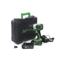 Дрель-шуруповерт бесщеточный APRO 20В, 2А, 20DB, 2 АКБ, ЗУ, кейс