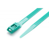 Стяжка кабельна з низьким профілем замку 8x400 бірюзовий (100шт) APRO