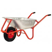 Тачка F1 оцинк 100л рама червона 0,8мм пневмо колесо, КВІТКА PRO