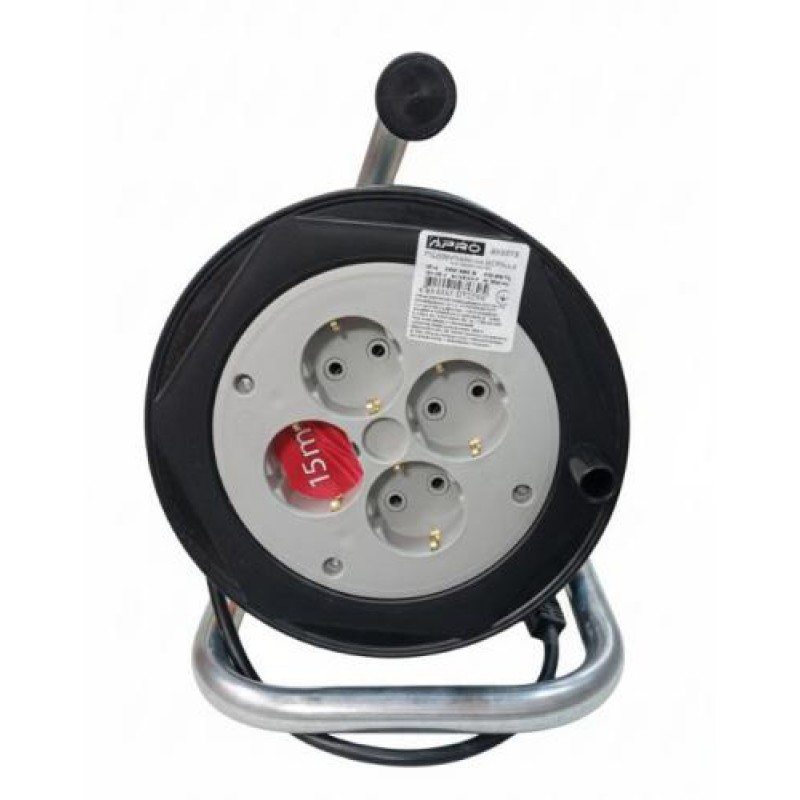 Подовжувач на котушці з заземленням 3х1,0кв.мм 15м APRO