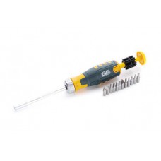 Отвертка реверсивная усиленная с битами CrV 13 в 1 СИЛА