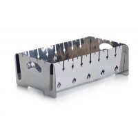 Мангал разборной из нержавеющей стали толщина 2мм на 8 шампуров с чехлом, перчатками напольный СИЛА