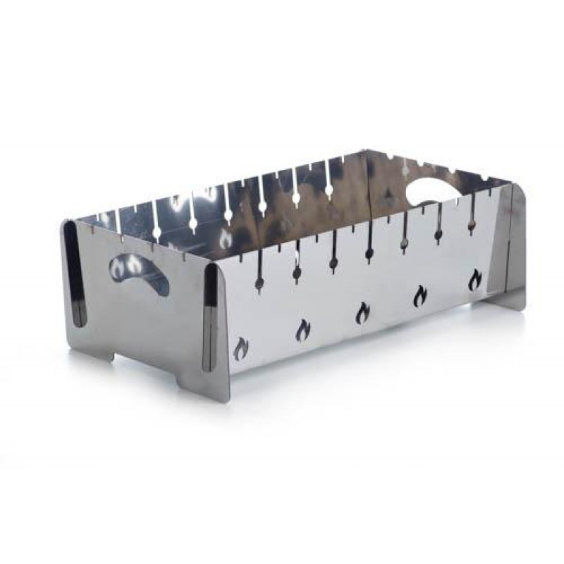 Мангал разборной из нержавеющей стали толщина 2мм на 8 шампуров с чехлом, перчатками напольный СИЛА