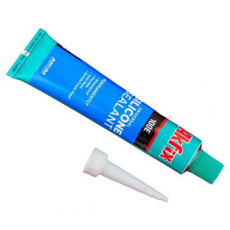 Силікон тюбик 100Е 50мл (білий) блістер Akfix