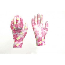 Перчатки с полиуретановым покрытием р8 (цветные садовые манжет) СИЛА