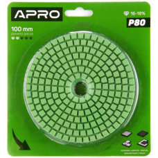Круг алмазный шлифовальный на липучке 100мм Р100 APRO