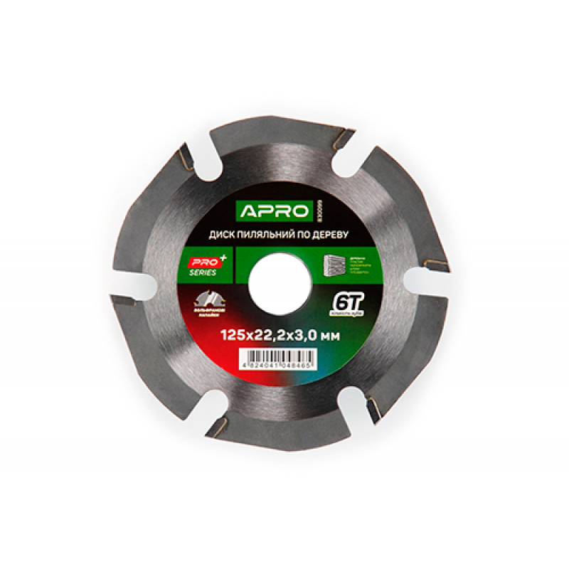 Диск пильний по дереву з твердосплавними напайками 125х22.2мм 6Т APRO