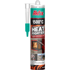 Герметик силікатний жаростійкий для печей i камiнiв Heat Fighter 1500 (чорний) 280мл Akfix