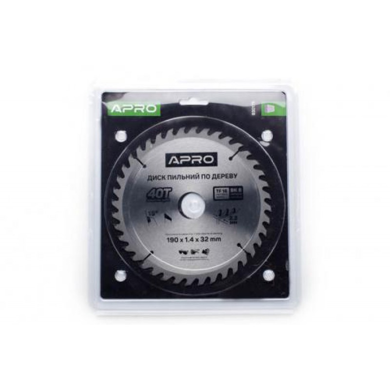 Диск пильный по дереву 190х32х40T APRO
