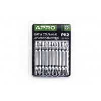 Бита 2-х сторонняя РН2-РН2*65мм хром (10шт/уп) APRO