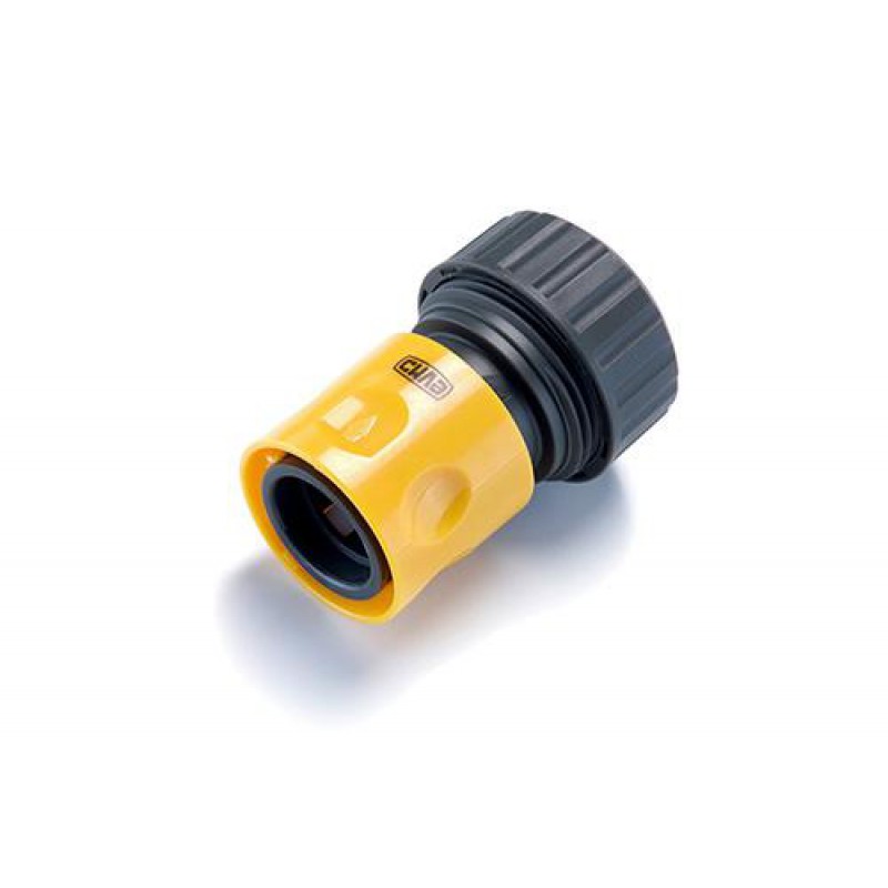 Коннектор быстросъемный с аквастопом 1/2 для шланга 3/4 СИЛА