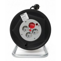 Подовжувач на котушці  з заземленням та запобіжником 3х1,0кв.мм 25м APRO