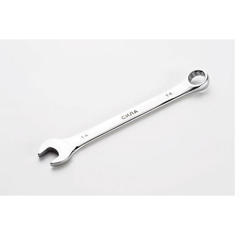Ключ рожково-накидной полированный CrV 14мм СИЛА