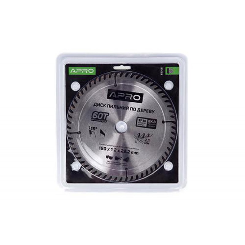 Диск пильный по дереву 180х22,2(20)х60Т APRO