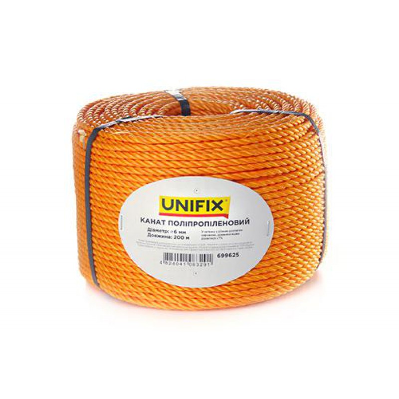 Канат поліпропіленовий 6мм 200м UNIFIX