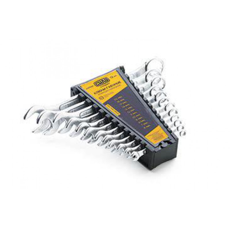 Набор ключей рожково-накидных стандарт 6-22мм (12шт) СИЛА