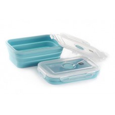 Ланчбокс складной с крышкой-защелкой голубой 540мл СИЛА