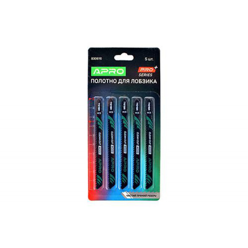 Полотно для лобзика (дерево, ламинат) 100/75мм 2,5 мм 10TPI чистый прямой реверс T101BR APRO