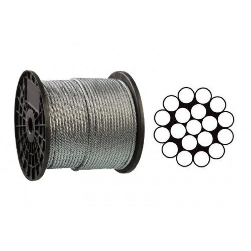 Трос оцинкованный 2мм DIN 3053 (1x19) бухта кратно 200м APRO