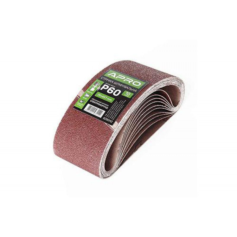 Стрічка шліфувальна нескінченна APRO P60 75×457мм (10шт)