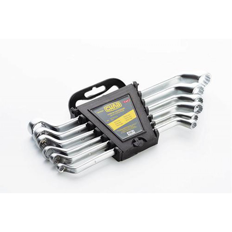 Набор ключей накидных двусторонних CrV 6х7,8х9,10х11,12х13,14х15,16х17мм (6шт) СИЛА