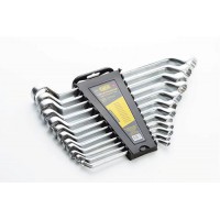 Набор ключей накидных двусторонних CrV 6х7, 8х9, 10х11, 12х13, 14х15, 16х17, 18х19, 20х22, 21х23, 24x27, 25х28, 30х32мм (12шт) СИЛА