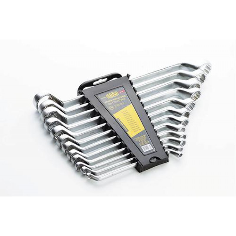 Набор ключей накидных двусторонних CrV 6х7, 8х9, 10х11, 12х13, 14х15, 16х17, 18х19, 20х22, 21х23, 24x27, 25х28, 30х32мм (12шт) СИЛА