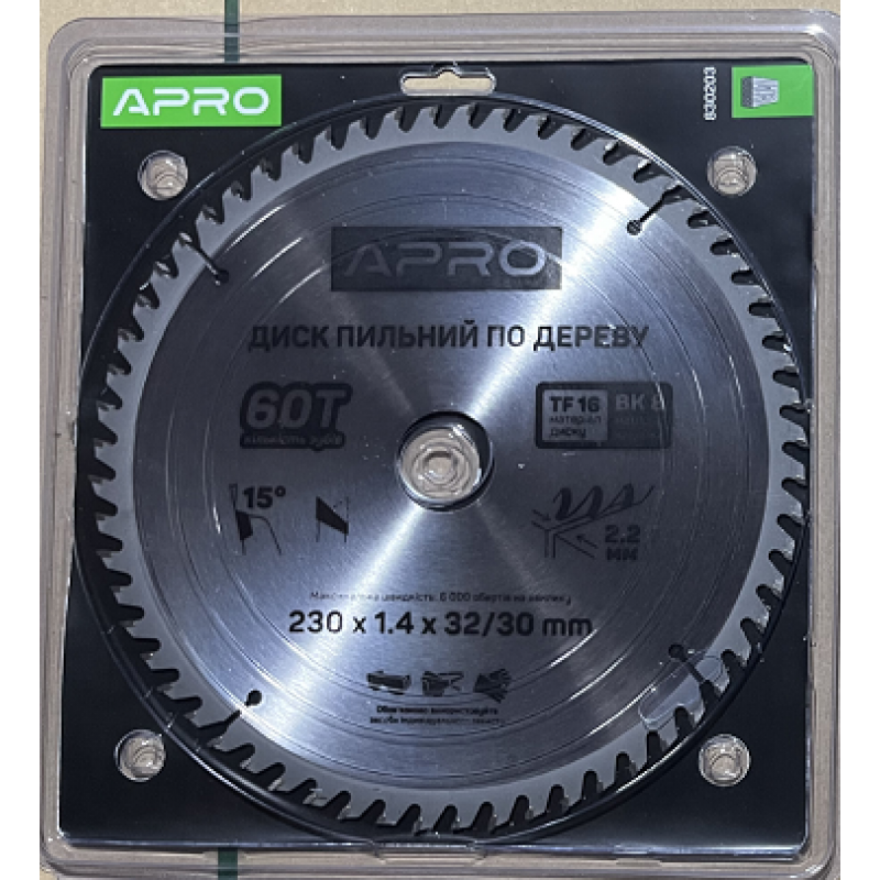 Диск пильний по дереву 230х32(30)х60Т APRO