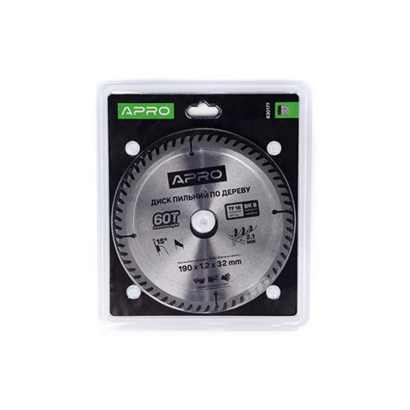 Диск пильный по дереву 190х32(30)х60Т APRO