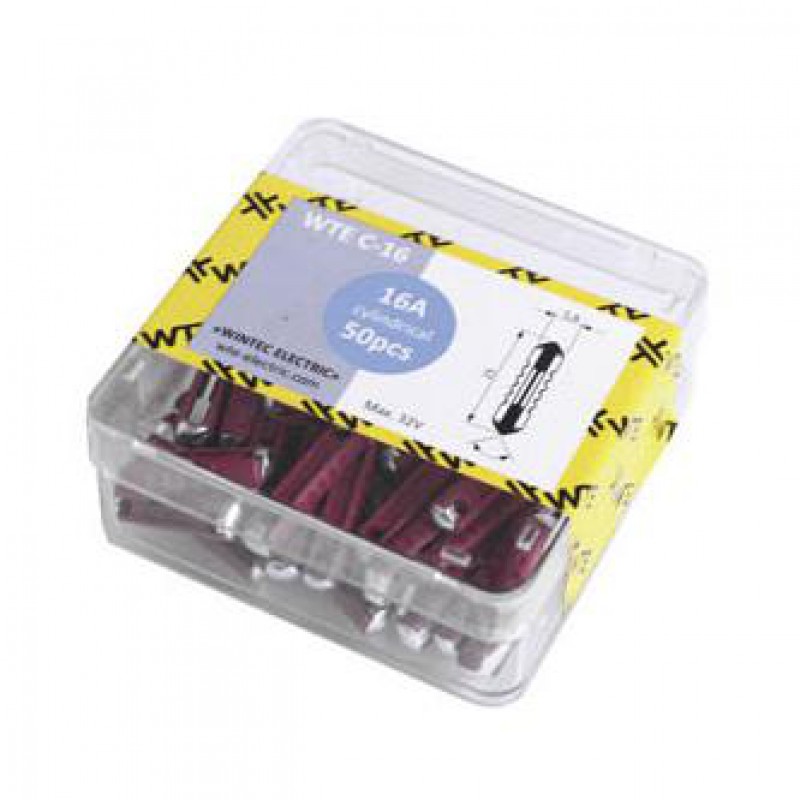 Запобіжники (циліндричні 16А) (50шт) WTE