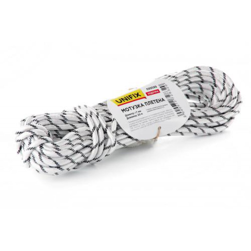 Веревка плетеная лодочная 7мм, 30м UNIFIX