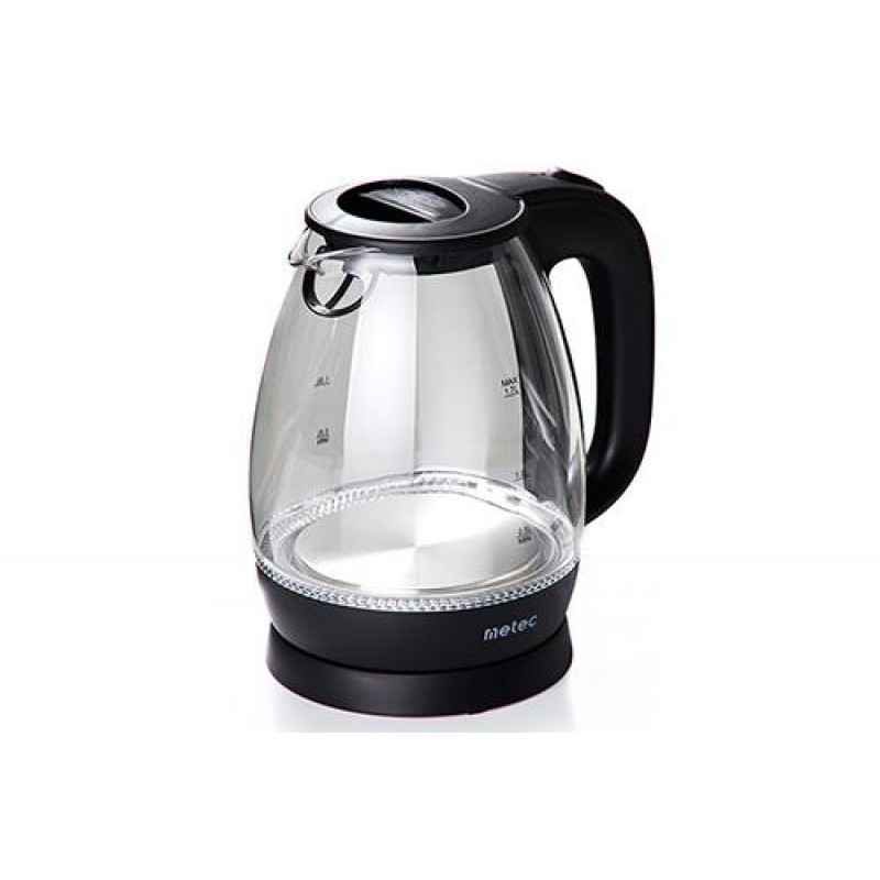 Электрочайник EK-03GB 1.7л, 1850-2200Вт, корпус стекло, черный Metec