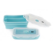 Ланчбокс складной с крышкой-защелкой голубой 800мл СИЛА