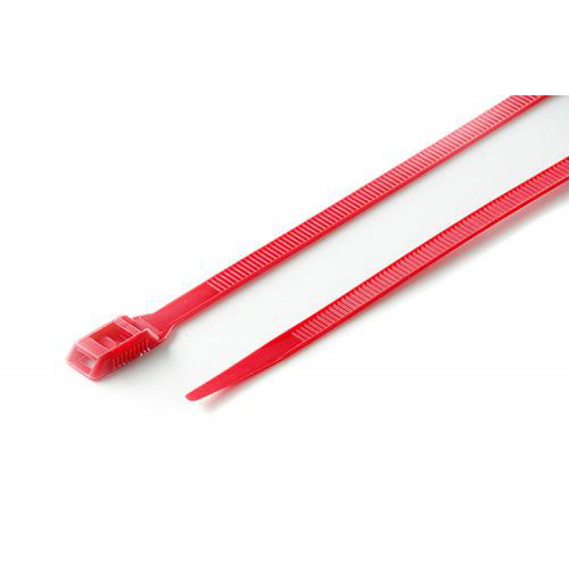 Стяжка кабельная с низким профилем замка 8x400 красний (100шт) APRO