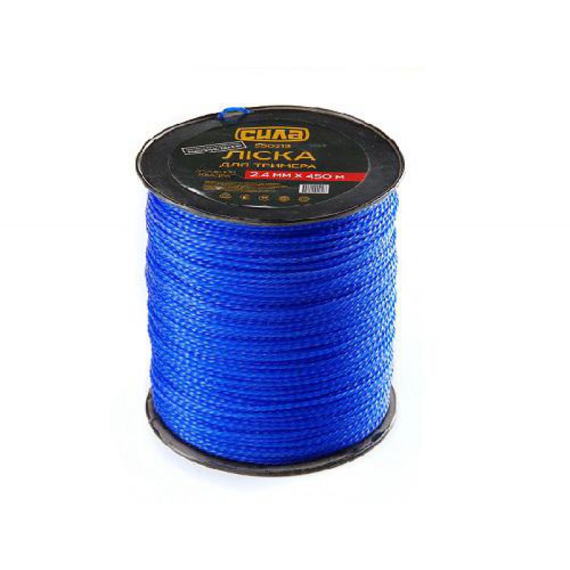 Леска для триммера 2,4мм крученый квадрат 450м СИЛА