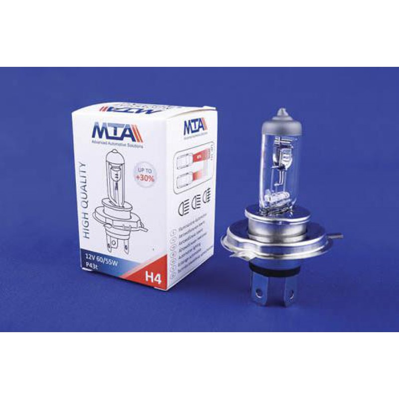 Лампа автомобільна H4 12V 60/55W P43T (ближня/дальня) MTA