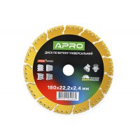 Диск по бетону универсальный 180х22.2х2.4мм PRO (вакуумная сварка, перфорированный сегмент) APRO
