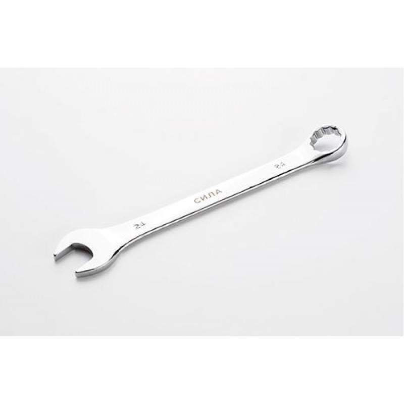 Ключ рожково-накидной полированный CrV 24мм СИЛА