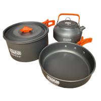 Набір туристичного посуду для походів (каструля + сковорода + чайник) СИЛА