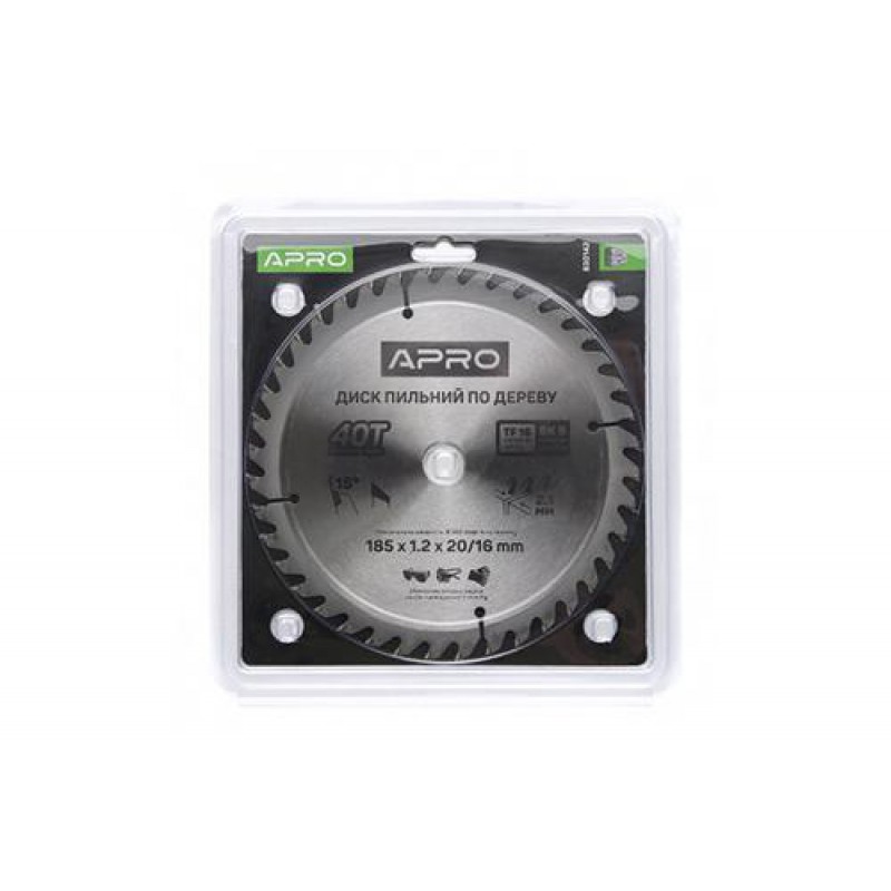 Диск пильный по дереву 185х20(16)х40Т APRO