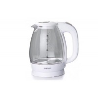 Электрочайник EK-03GW 1.7л, 1850-2200Вт, корпус стекло, белый Metec