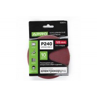 Круг шлифовальный без отверстий (на липучке) Ø125мм P240 (10шт) APRO