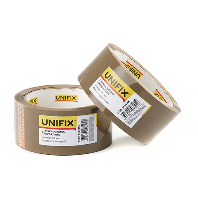 Лента клейкая упаковочная коричневя 45мм 200 SKBR-5400266 UNIFIX